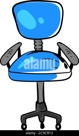 Blue computer chair, illustration, vector on white background Stock Vector
