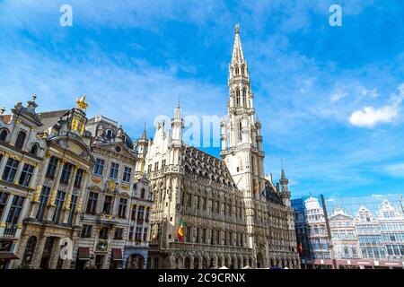 The Grand Place in a beautiful summer day in Brussels, Belgium Stock Photo