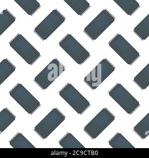 Blue can,seamless pattern on white background. Stock Vector