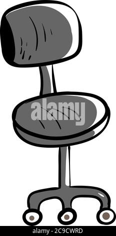 Grey computer chair, illustration, vector on white background Stock Vector