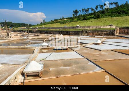 View of the salt flats in Rio Maior, Portugal. Stock Photo