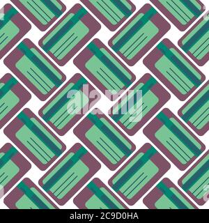 Green credit card ,seamless pattern on white background. Stock Vector