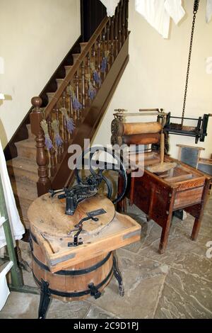 Vintage laundry wringing and  drying equipment Stock Photo