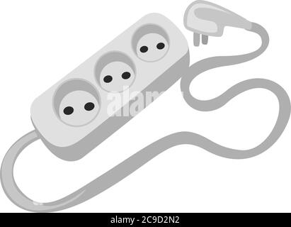Power extension, illustration, vector on white background Stock Vector