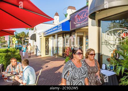 Sarasota Florida,St. Armands Key,John Ringling Boulevard,shopping shopper shoppers shop shops market markets marketplace buying selling,retail store s Stock Photo