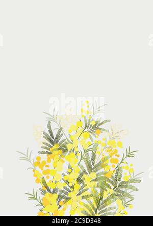 Floral Clean Template with bouquets of flowers without text Stock Vector