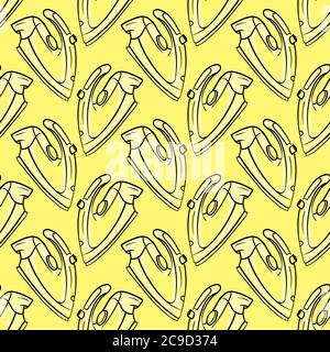 Yellow flatiron ,seamless pattern on yellow background. Stock Vector