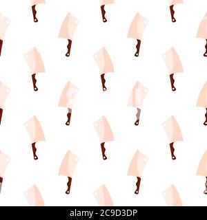 Pink knife ,seamless pattern on white background. Stock Vector