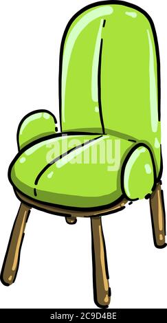 Green chair, illustration, vector on white background Stock Vector