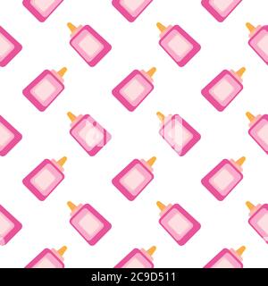 Glue bottle ,seamless pattern on white background. Stock Vector