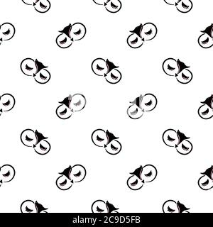 Little owl eyes ,seamless pattern on white background. Stock Vector