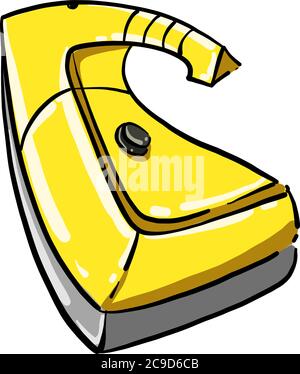Yellow iron, illustration, vector on white background Stock Vector