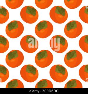 Red diospyros ,seamless pattern on white background. Stock Vector