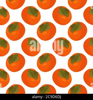 Red diospyros ,seamless pattern on white background. Stock Vector