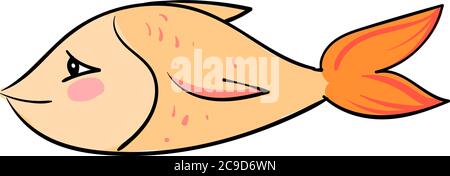 Orange fish, illustration, vector on white background Stock Vector