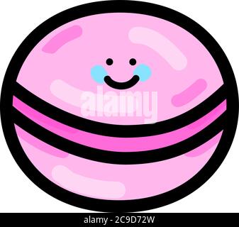 Macaron pink, illustration, vector on white background Stock Vector