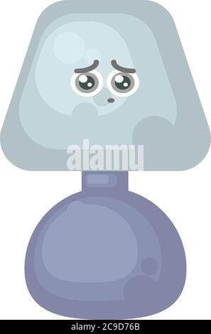 Sad lamp, illustration, vector on white background Stock Vector