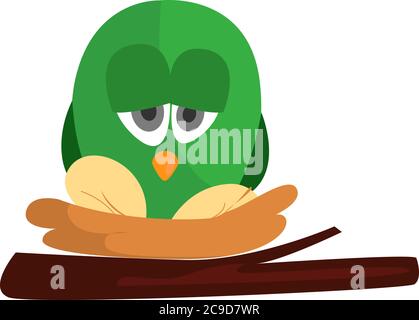 Birds nest, illustration, vector on white background Stock Vector