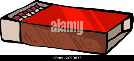 Matches in a box, illustration, vector on white background Stock Vector