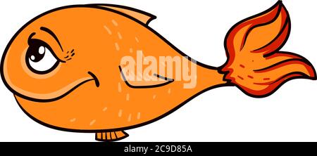 Orange fish, illustration, vector on white background Stock Vector