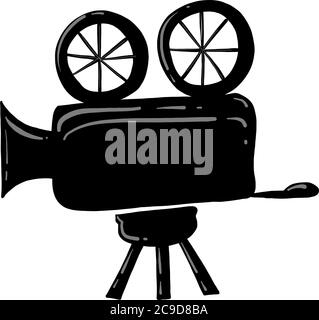 Old camcoder, illustration, vector on white background Stock Vector