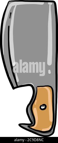 Knife for meat, illustration, vector on white background Stock Vector