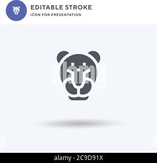 Leopard icon vector, filled flat sign, solid pictogram isolated on white, logo illustration. Leopard icon for presentation. Stock Vector