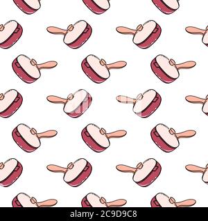 Pink pan ,seamless pattern on white background. Stock Vector