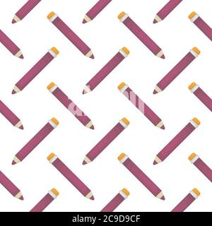 Pink pencils ,seamless pattern on white background. Stock Vector