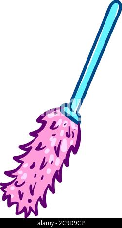 Pink duster, illustration, vector on white background Stock Vector