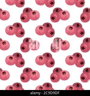 Small pinkberry ,seamless pattern on white background. Stock Vector
