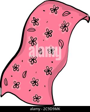Pink towel, illustration, vector on white background Stock Vector