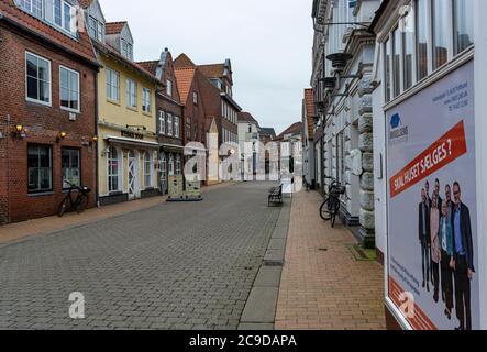 Denmark, Stubbekbing, 21.02.2019: central streets of a small town in Denmark, small town shopping street Stock Photo