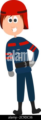 Rescuer, illustration, vector on white background Stock Vector