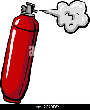 Red gas bottle, illustration, vector on white background Stock Vector
