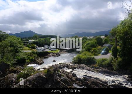 Walking the Kerry Way in 2019 in count Kerry in the south of Ireland looping around the Iveragh Peninsula section Kenmare to Sneem Stock Photo