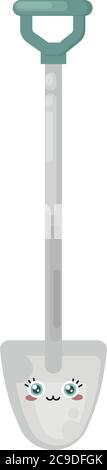 Cute shovel, illustration, vector on white background Stock Vector