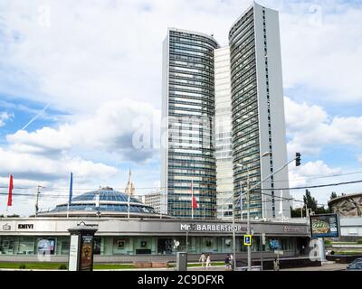 MOSCOW, RUSSIA - JULY 25, 2020: view of Building of former Secretariat of the Council for Mutual Economic Assistance during city sightseeing tour on e Stock Photo