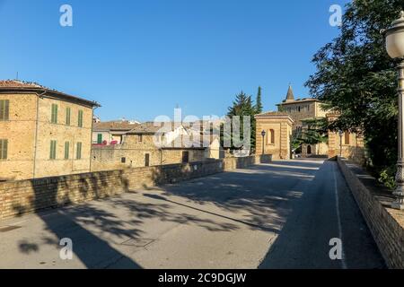 Porta Todi, old entrance to the medieval village of Bevagna, Umbria region, Perugia province, Italy Stock Photo