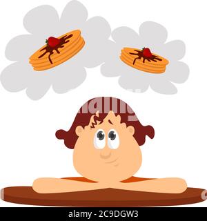 Sweet tooth, illustration, vector on white background Stock Vector