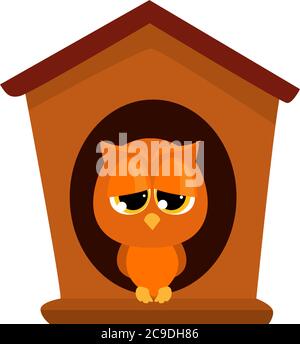 Bored cat, illustration, vector on white background Stock Vector