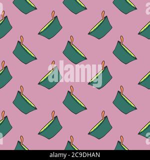 Soup in a bowl ,seamless pattern on violet background. Stock Vector