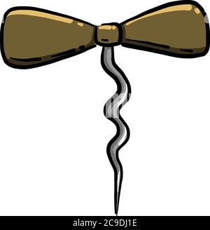 Wine opener, illustration, vector on white background Stock Vector