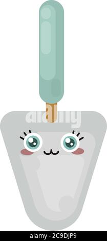 Cute little trowel, illustration, vector on white background Stock Vector