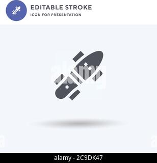 Longboard icon vector, filled flat sign, solid pictogram isolated on white, logo illustration. Longboard icon for presentation. Stock Vector