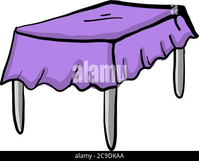 Violet table cloth, illustration, vector on white background Stock Vector