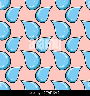 Water drops ,seamless pattern on beige background. Stock Vector