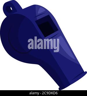 Blue whistle, illustration, vector on white background Stock Vector