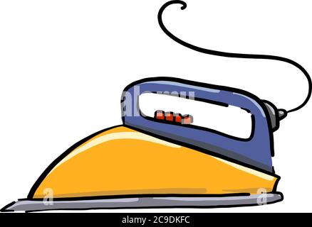 Yellow iron, illustration, vector on white background Stock Vector