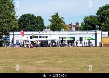 Chalkwell Park Rooms, Chalkwell Park in Westcliff on Sea, Southend, Essex, UK. Southend on Sea Borough Council green space in an urban area. Stock Photo